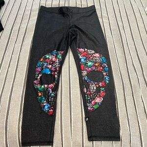 Women’s SZ LARGE TEREZ Crystal Skull leggings